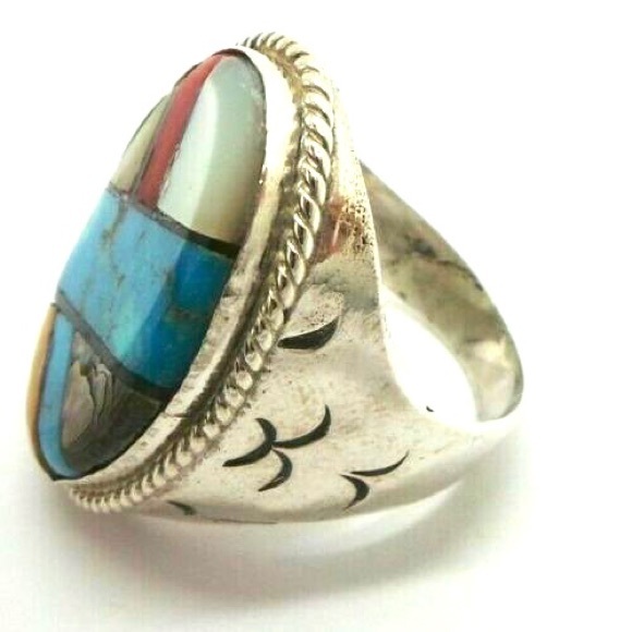 .925 SILVER MARY LIVINGSTON TURQUOISE PEARL Ring - Picture 5 of 9